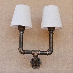 Applique da parete rustica in ottone per luce ambientale