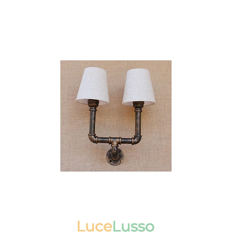 Applique da parete rustica in ottone per luce ambientale