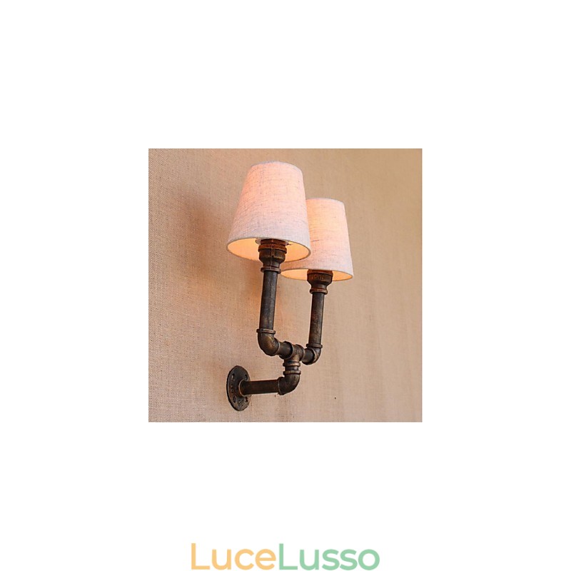 Applique da parete rustica in ottone per luce ambientale