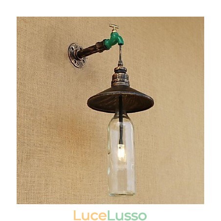 Lampada da parete decorativa Edison Retro Water Pipe Wine Bottle Wall Light Lampada da parete decorativa Edison Retro Water Pipe Wine Bottle Wall Light