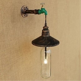 Lampada da parete decorativa Edison Retro Water Pipe Wine Bottle Wall Light