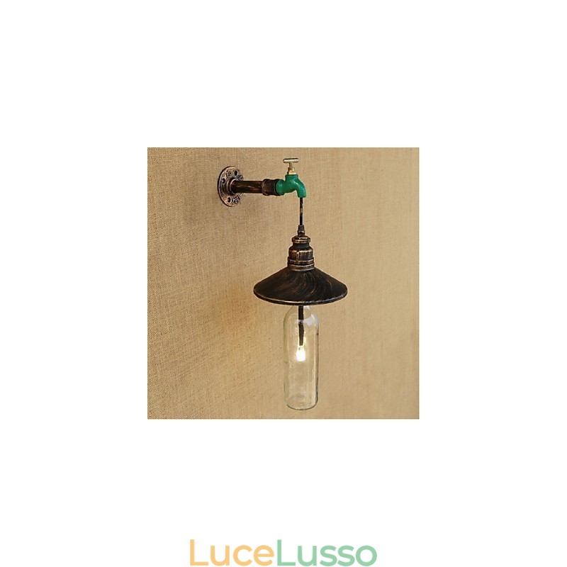 Lampada da parete decorativa Edison Retro Water Pipe Wine Bottle Wall Light