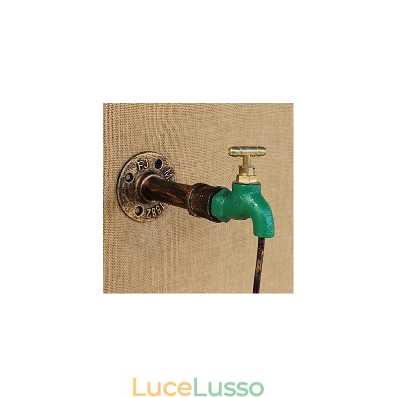 Lampada da parete decorativa Edison Retro Water Pipe Wine Bottle Wall Light