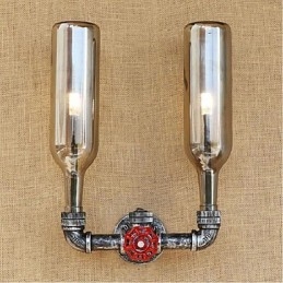 Lampada da parete a forma di bottiglia d'acqua, luce da parete grigia