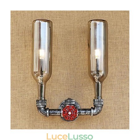 Lampada da parete a forma di bottiglia d'acqua, luce da parete grigia Lampada da parete a forma di bottiglia d'acqua, luce da parete grigia