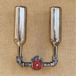 Lampada da parete a forma di bottiglia d'acqua, luce da parete grigia