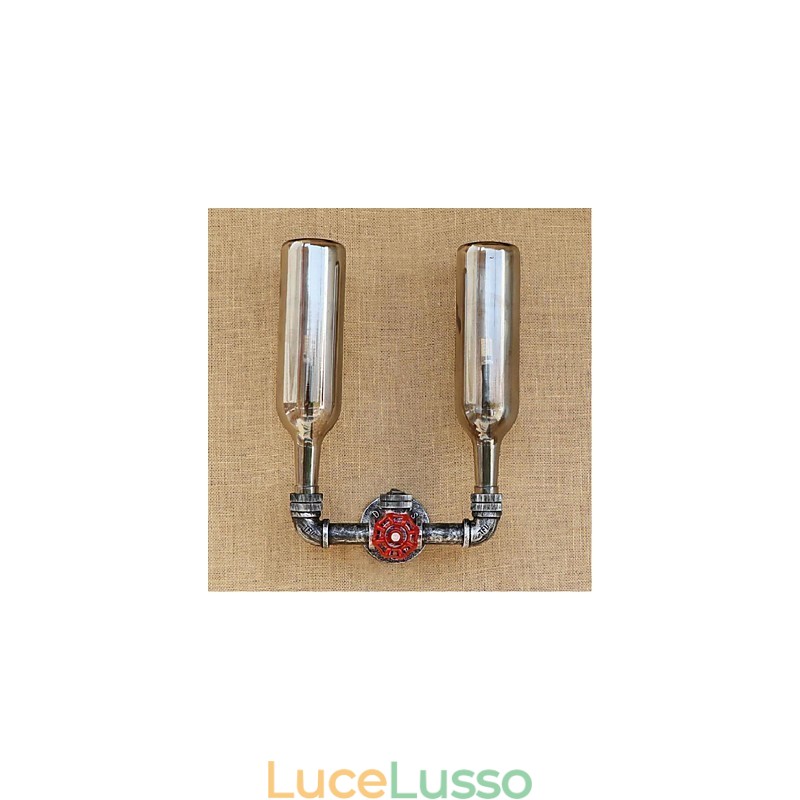 Lampada da parete a forma di bottiglia d'acqua, luce da parete grigia