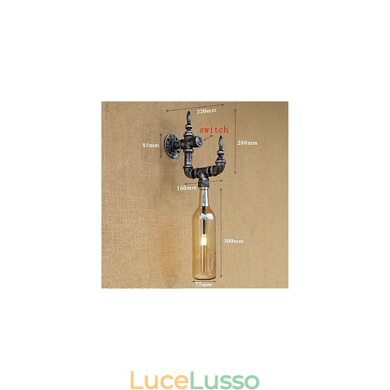 Applique da parete rustica Lodge Silver Feature per luce ambientale
