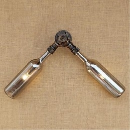 Lampada da parete retrò American Village Creative Industry Wind Designer Water Bottle Wall Light Grigio