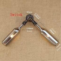 Lampada da parete retrò American Village Creative Industry Wind Designer Water Bottle Wall Light Grigio