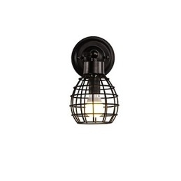Applique da parete retrò in tubo semplice loft gabbia per uccelli nera metallo sala da pranzo cucina bar caffetteria decorazione illuminazione