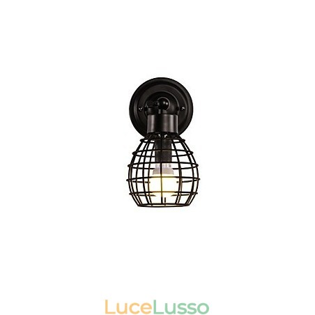 Applique da parete retrò in tubo semplice loft gabbia per uccelli nera metallo sala da pranzo cucina bar caffetteria decorazione illuminazione Applique da parete retrò in tubo semplice loft gabbia per uccelli nera metallo sala da pranzo cucina bar caffetteria decorazione illuminazione