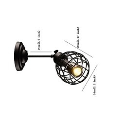 Applique da parete retrò in tubo semplice loft gabbia per uccelli nera metallo sala da pranzo cucina bar caffetteria decorazione illuminazione