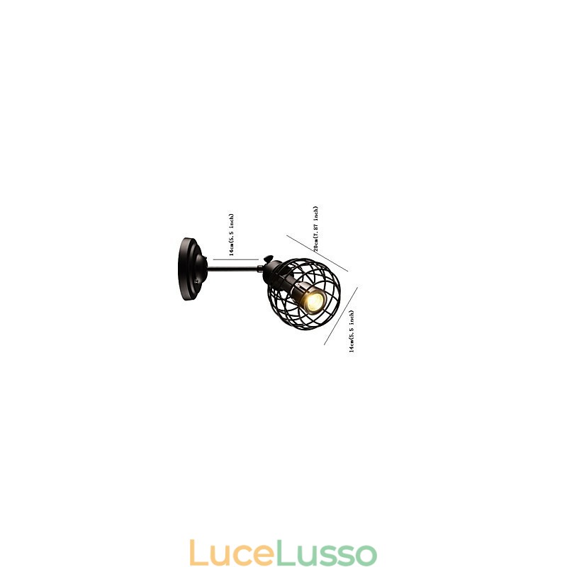Applique da parete retrò in tubo semplice loft gabbia per uccelli nera metallo sala da pranzo cucina bar caffetteria decorazione illuminazione