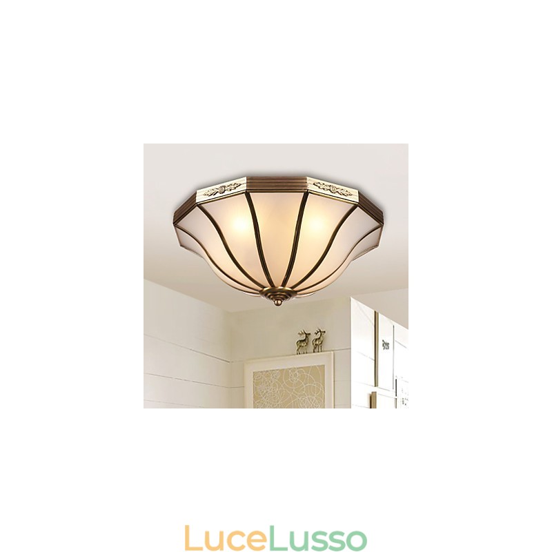 Lampada da soffitto moderna e contemporanea in rame con design decorativo