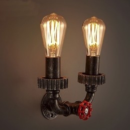 2 teste Vintage Industrial Metal Wall Lights Ristorante Caffetteria Bar Decorazione illuminazione