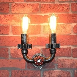 2 teste Vintage Industrial Metal Wall Lights Ristorante Caffetteria Bar Decorazione illuminazione