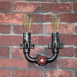 2 teste Vintage Industrial Metal Wall Lights Ristorante Caffetteria Bar Decorazione illuminazione