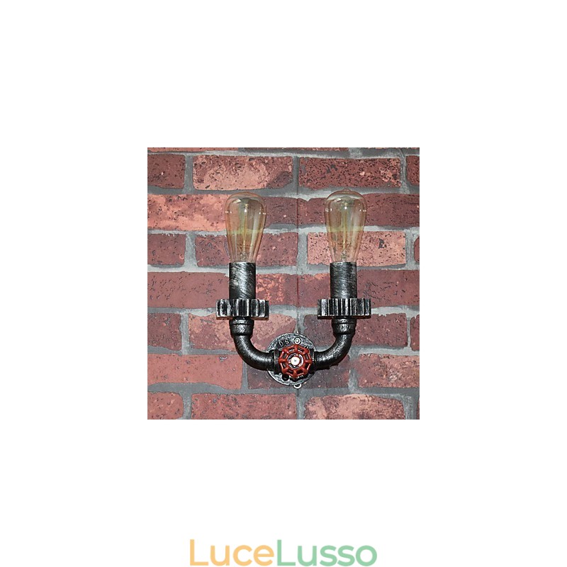 2 teste Vintage Industrial Metal Wall Lights Ristorante Caffetteria Bar Decorazione illuminazione