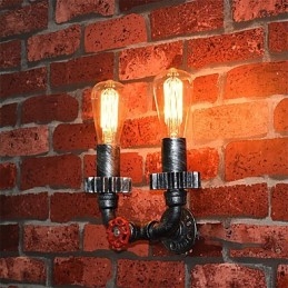 2 teste Vintage Industrial Metal Wall Lights Ristorante Caffetteria Bar Decorazione illuminazione
