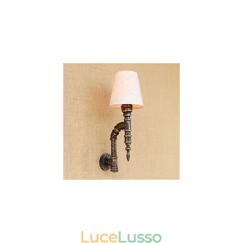 Applique da parete rustica in ottone anticato per luce ambientale, applique da parete