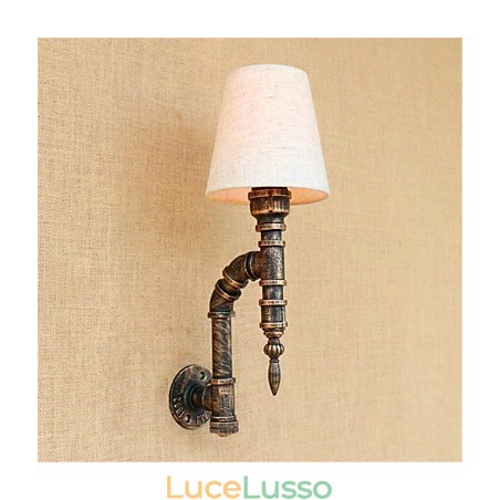 Applique da parete rustica in ottone anticato per luce ambientale, applique da parete Applique da parete rustica in ottone anticato per luce ambientale, applique da parete
