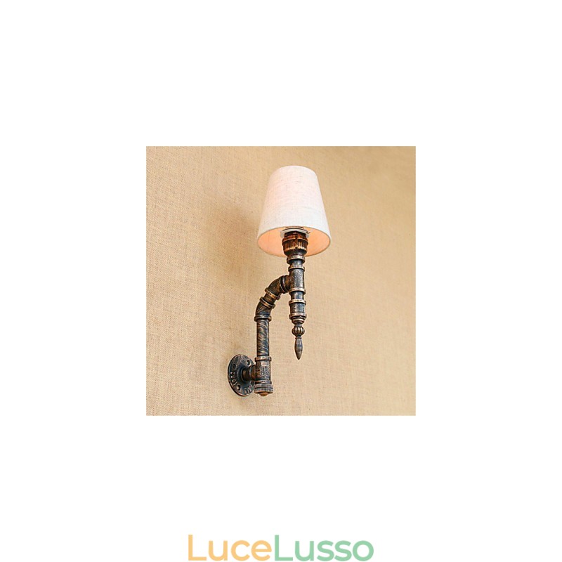 Applique da parete rustica in ottone anticato per luce ambientale, applique da parete