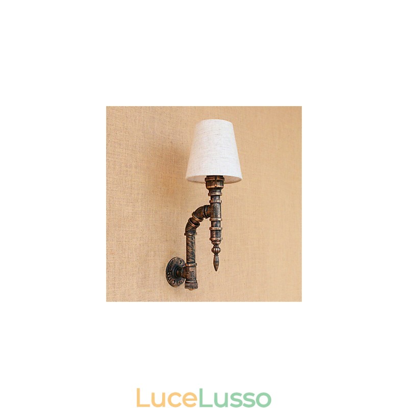 Applique da parete rustica in ottone anticato per luce ambientale, applique da parete