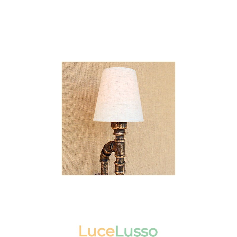 Applique da parete rustica in ottone anticato per luce ambientale, applique da parete