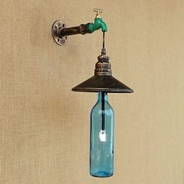 Lampada da parete in tubo di ferro retrò per bar e hotel