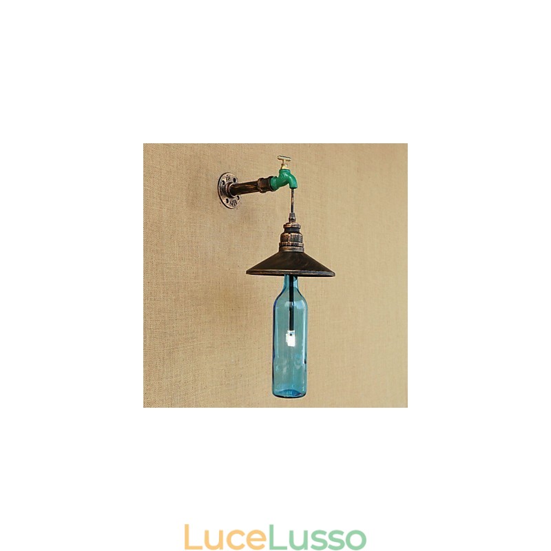 Lampada da parete in tubo di ferro retrò per bar e hotel