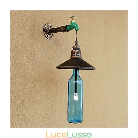 Lampada da parete in tubo di ferro retrò per bar e hotel Lampada da parete in tubo di ferro retrò per bar e hotel