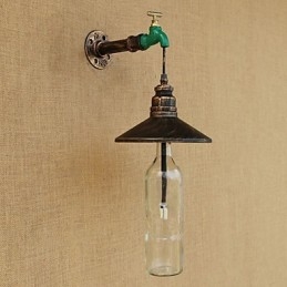 Lampada da parete in tubo di ferro retrò per bar e hotel