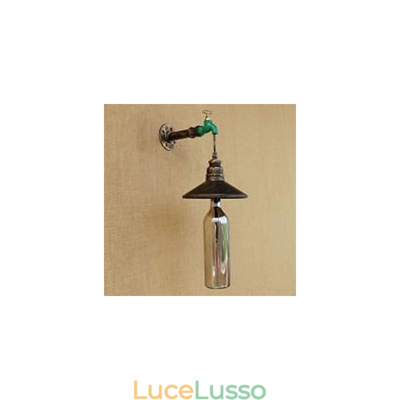 Lampada da parete in tubo di ferro retrò per bar e hotel