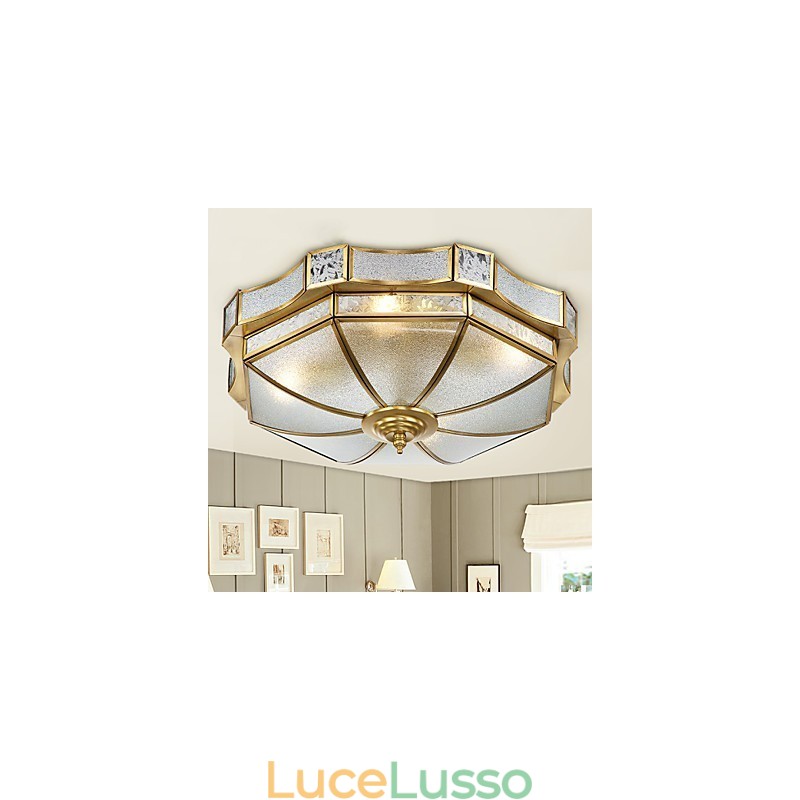 Lampada da soffitto moderna e contemporanea in rame con design decorativo