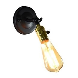 Lampada da parete in ferro nero semplice lampada da parete retrò lampada da parete decorativa a testa singola stile europeo
