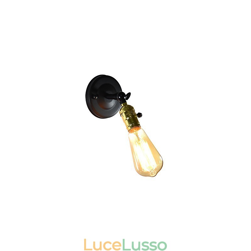 Lampada da parete in ferro nero semplice lampada da parete retrò lampada da parete decorativa a testa singola stile europeo