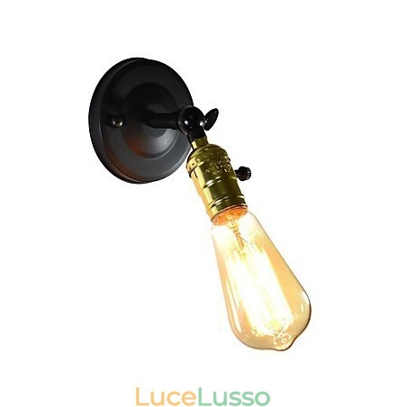 Lampada da parete in ferro nero semplice lampada da parete retrò lampada da parete decorativa a testa singola stile europeo Lampada da parete in ferro nero semplice lampada da parete retrò lampada da parete decorativa a testa singola stile europeo