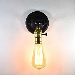 Lampada da parete in ferro nero semplice lampada da parete retrò lampada da parete decorativa a testa singola stile europeo