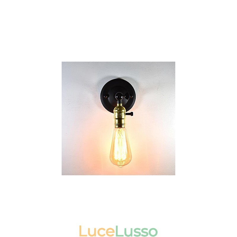 Lampada da parete in ferro nero semplice lampada da parete retrò lampada da parete decorativa a testa singola stile europeo