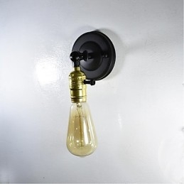 Lampada da parete in ferro nero semplice lampada da parete retrò lampada da parete decorativa a testa singola stile europeo