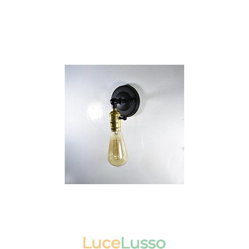 Lampada da parete in ferro nero semplice lampada da parete retrò lampada da parete decorativa a testa singola stile europeo