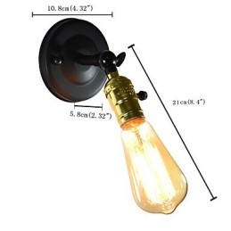 Lampada da parete in ferro nero semplice lampada da parete retrò lampada da parete decorativa a testa singola stile europeo
