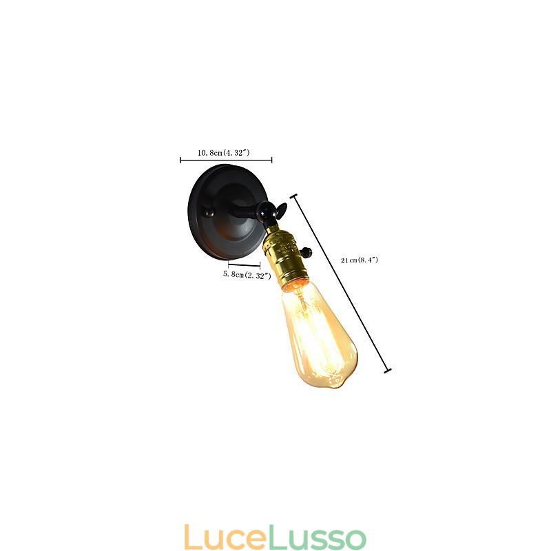 Lampada da parete in ferro nero semplice lampada da parete retrò lampada da parete decorativa a testa singola stile europeo
