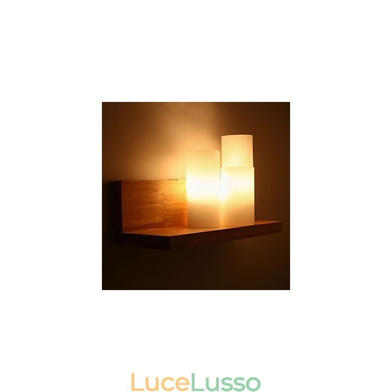 Applique in legno 3 luci Country