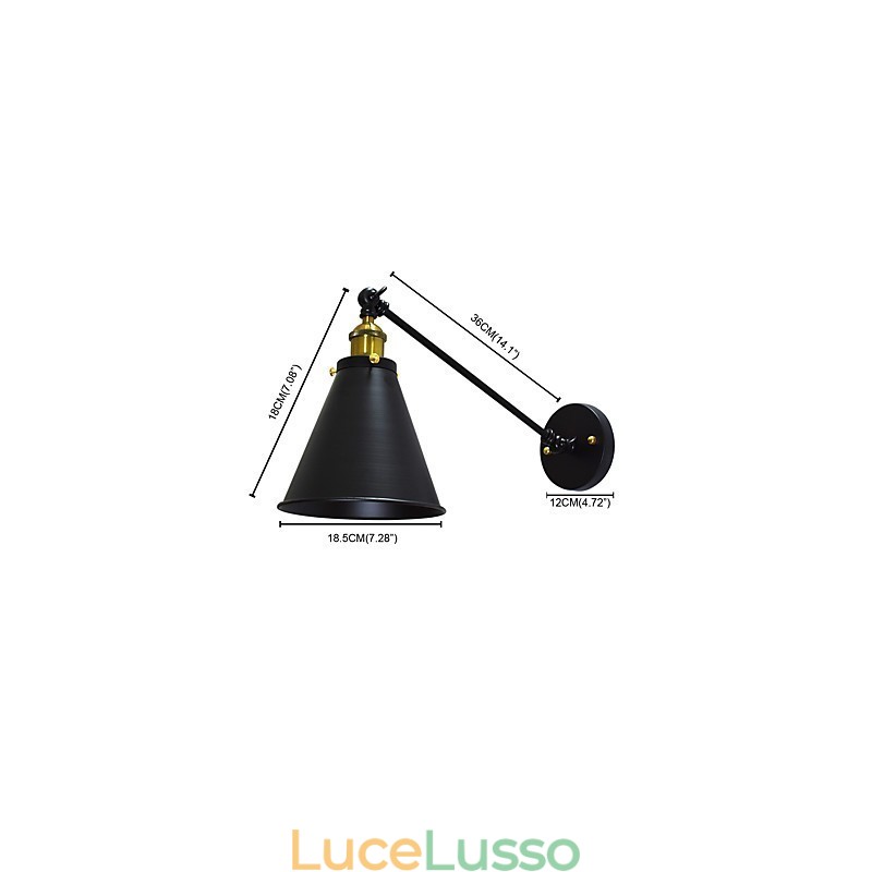 Lampada da parete singola in ferro Buzz Paint Lampada da parete con spada laser nera stupida