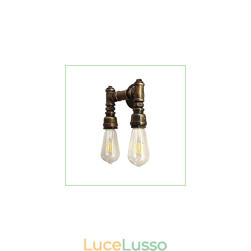 Applique da parete rustica in ottone antico tradizionale classico per luce ambientale