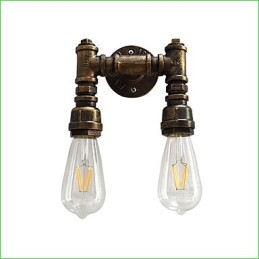 Applique da parete rustica in ottone antico tradizionale classico per luce ambientale
