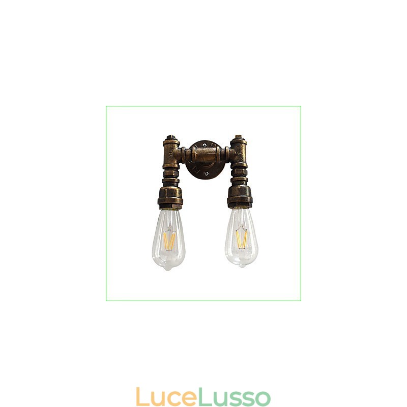 Applique da parete rustica in ottone antico tradizionale classico per luce ambientale