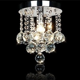 Moderno Contemporaneo Tradizionale Classico Country Cristallo Cromato Lampadario di Cristallo Luce Pendente